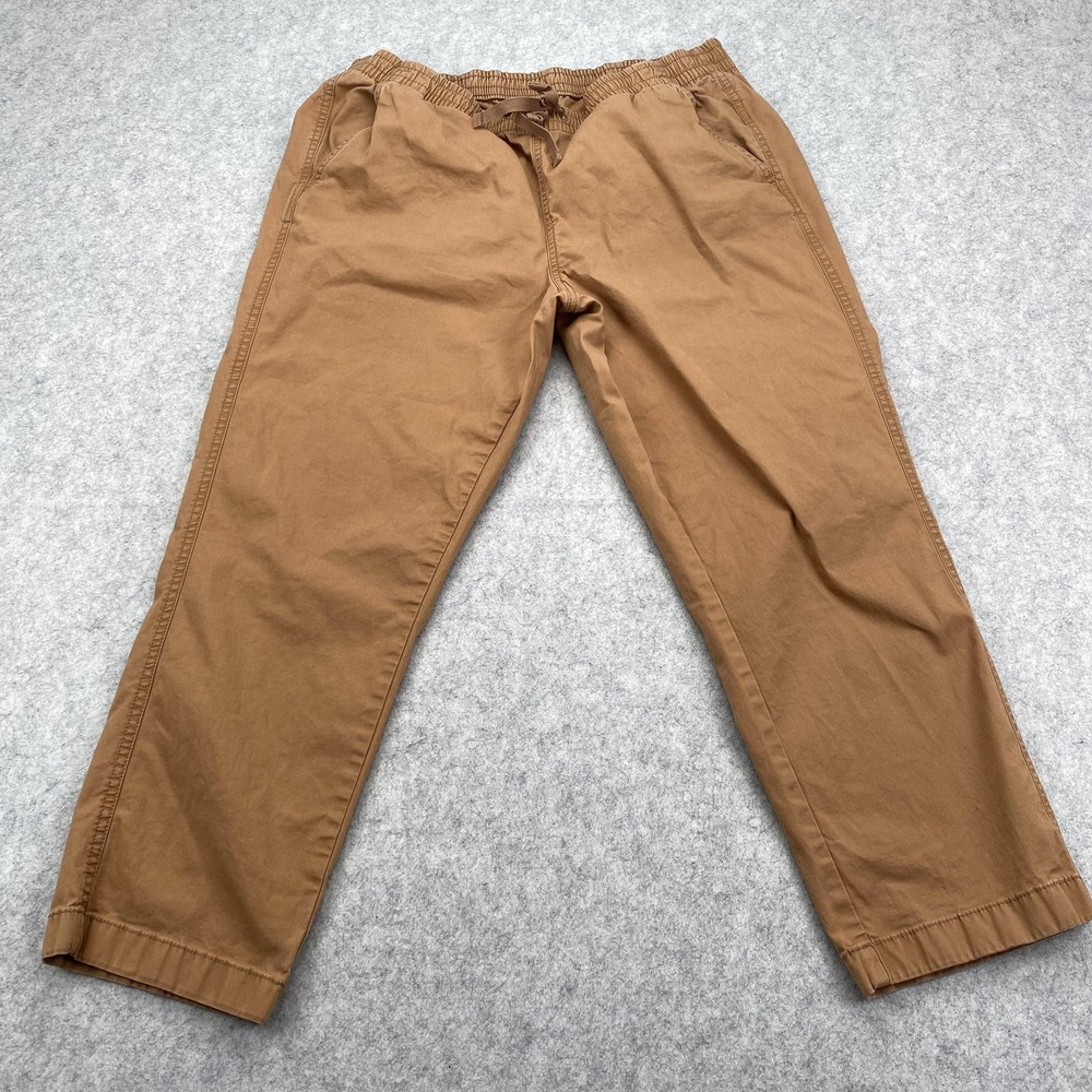 LL Bean Pants Womens 12 (29x23) Petite Brown Favorite Fit Stretch Drawstring